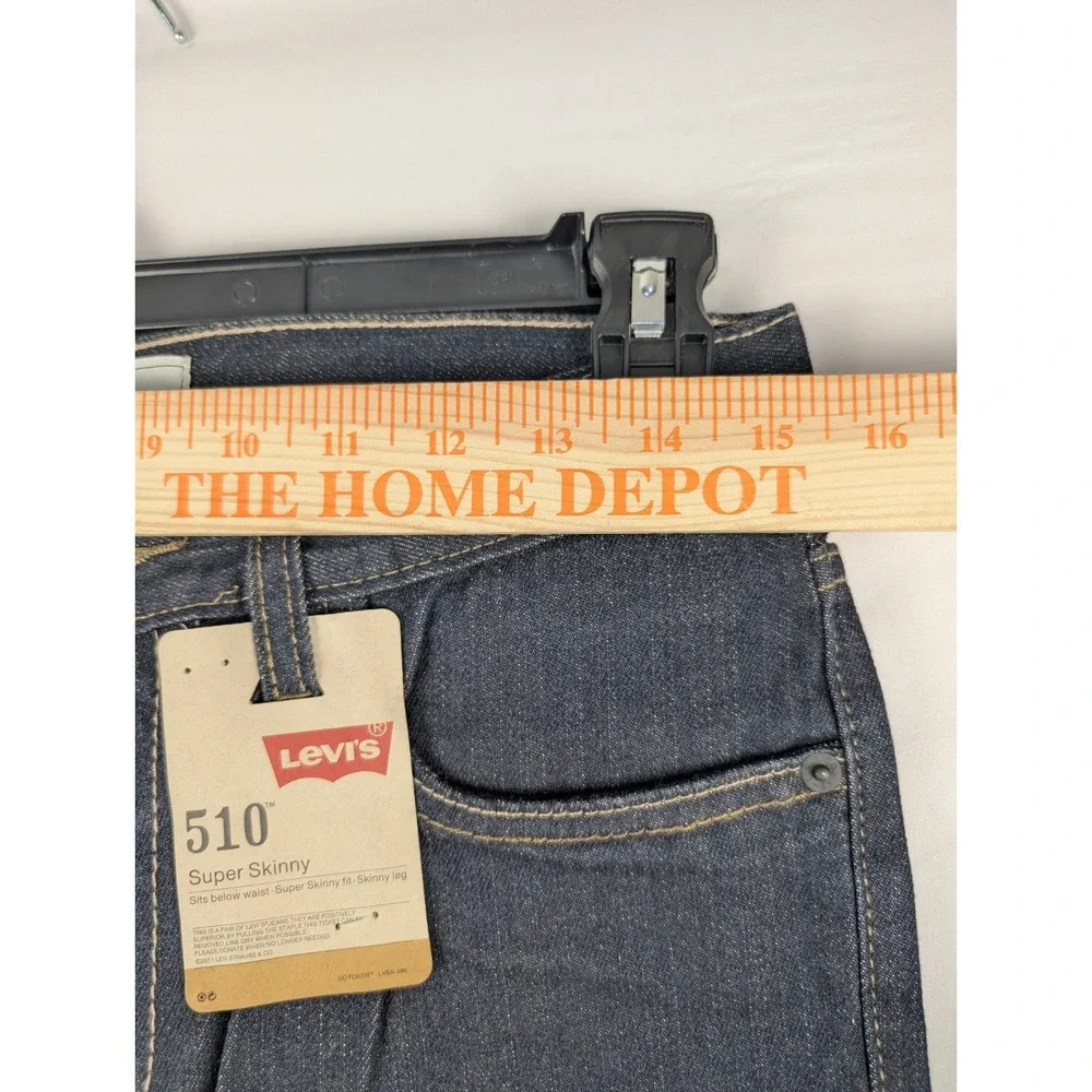 Levi's 510 Super Skinny Jeans Boys 20 Reg 30x30 Dark Blue Stretch Rinse Denim